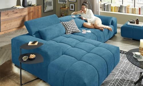 Image of Royale Hand Tufted Seven (3+2+2) Seater Elegant Wooden Base Sofa in Wide Extravagant Fabric, Gives Luxurious Look for Home /Living Room /Office /Guest Room /Hotels