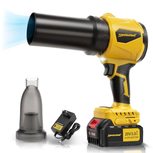 Image of TOMAHAWK TCTB-20B Cordless Turbo Blower with 20V 3.0Ah x 1 Battery, GS & CE Certified, Air Flow Speed 200km /hr, LED Light & Battery Indicator