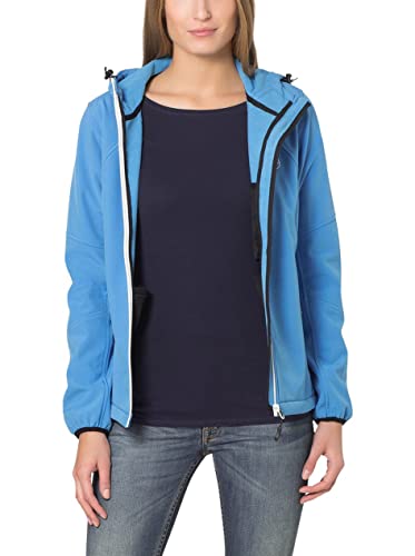 Ultrasport Estelle - Chaqueta con capucha para mujer, color turquesa/blanco, talla XS