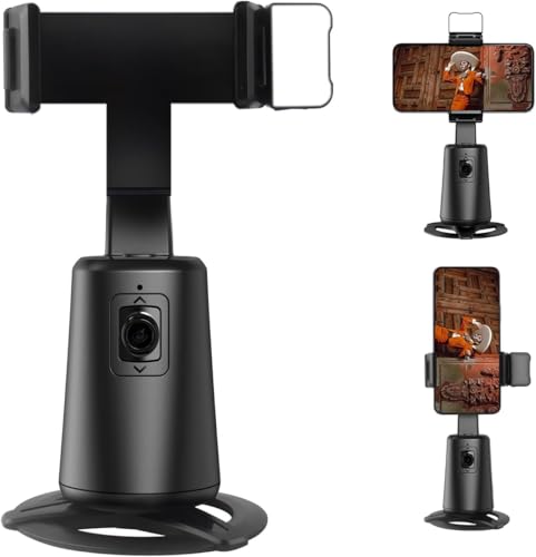 Image of AI Auto Face Tracking Tripod - 360 Rotating Phone Holder Stand for Video Recording, Vlogging & Live Streaming - Rechargeable, No App Required