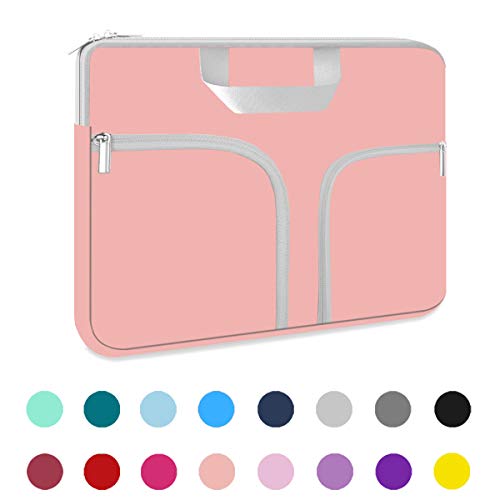 HESTECH Chromebook Case 13.3"-14inch Sleeve Bag, Laptop Notebook Computer,Neoprene Protective Carrying Handle Pocket Accessory for MacBook Pro/Air Acer ASUS Lenovo HP Envy Dell Samsung Microsoft,Pink