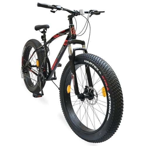 Urban Terrain Rogue Steel Fat Tyre Cycle 26 inch MTB (21 Speed) Gear Bicycle for Men/Boys with Front Suspension & Dual Disc Brake Mountain Bike | Ideal for 13+ Years, Unisex, Frame Size :18 inch Black (B0D93RXYZ8) Amazon Price History, Amazon Price Tracker