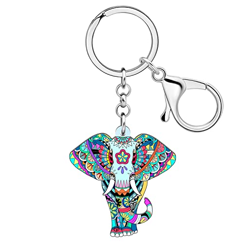 DALANE Acrylique Porte-clés Eléphant Afrique Porte-clés Voiture Eléphant Cadeaux pour Femmes Filles Accessoires (Multiples)