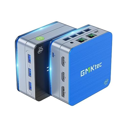 GMKtec Desktop Mini PC Intel N100 Windows 11 Pro 12GB DDR5 256GB SSD Dual LAN, Mini Computador Tela Tripla 4K, WiFi6, BT5.2, Eficiência Energética