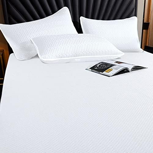 Super Soft 3D Air Layer Anti-Allergy waterproof mattress protector king size Bamboo king size mattress protector breathable fully fitted kingsize mattress protectors for cosy sleep (King 152 x 200)