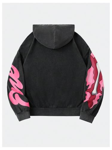 SOLY HUX Men's Goth Graphic Hoodies Y2k Novelty Printed Hooded Sweatshirt Casual Pullover Tops2