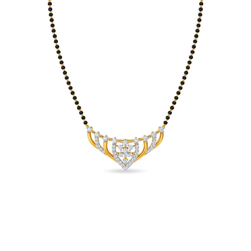 Image of KISNA JEWELS 14KT|18KT BIS Hallmark Pure Gold and Diamond Mangalsutra For Women