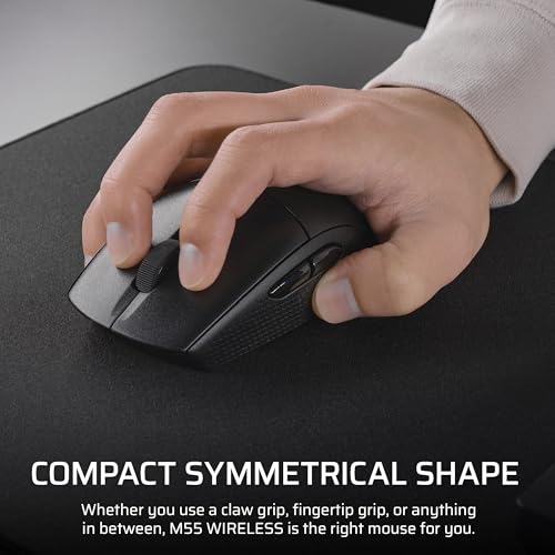 Corsair M55 Wireless Gaming Mouse,Optical Sensor up to 24,000 DPI, Low-Latency 2.4GHz Slipstream Wireless, 185 Hours Battery view 2
