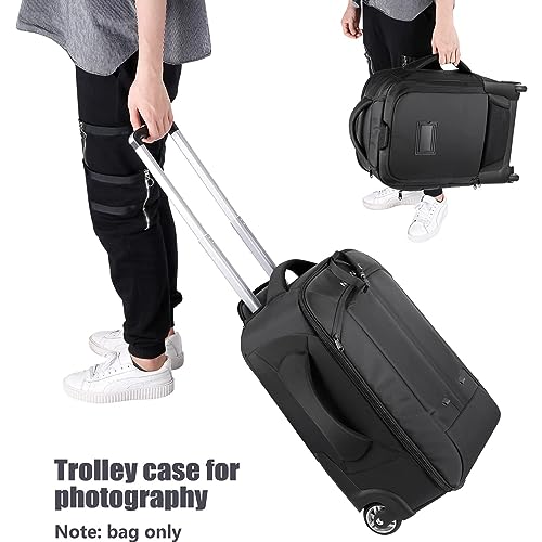 Neewer 2-in-1 Convertible Wheeled Camera Backpack, Rolling Luggage Case with Telescopic Handle and Anti-Shock Dividers for DSLR Cameras, Lenses, Hoods, Strobes, Tripod, and Other Accessories by NEEWER - Image 6