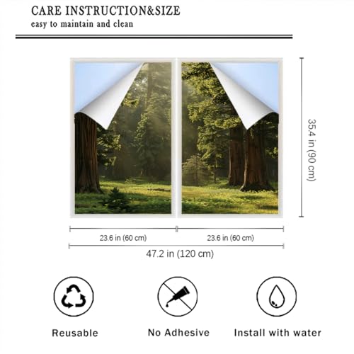 Vinilo Decorativo de Vidrio Teñido Nature Forest 23.6x35.4" x2 miniatura 2