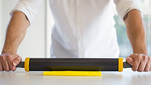 Rolo De Massas Antiaderente Com Reguladores De Altura Anodilar Preto