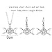 RUIZHEN Fashion 3 Colors Triple Moon Goddess Pendant Necklace Pentacle Pentagram Wiccan Jewelry (silver-set)