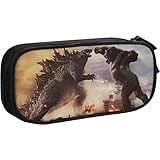 ペンケース ゴジラvsキングコング アニメ 筆箱 大容量 ペン立て 二重の筆袋 多機能 鉛筆入れ 人気 ペン袋 おしゃれ シンプル 社会人用 男女兼用 大学生文房具 筆入れ 小物収納 ツールペンケース ポーチ Black