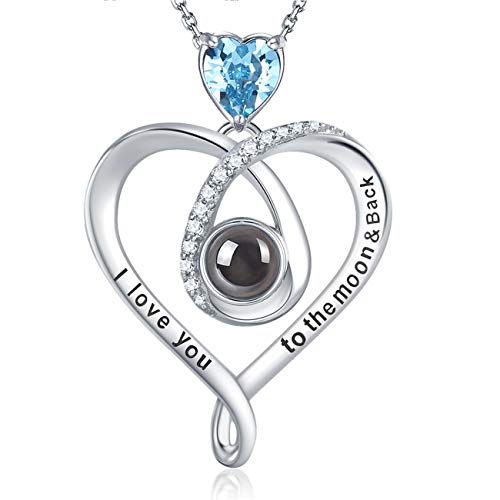 Ginomay Te Quiero Collar 100 Idiomas Aguamarina Joyería Mujeres Marzo Cumpleaños Regalos Esposa Hija 925 Collar De Plata Ginomay Te Quiero Collar 100 Idiomas Aguamarina Joyería Mujeres Marzo Cumpleaños Regalos Esposa Hija 925 Collar De Plata