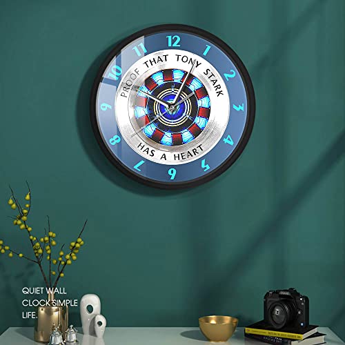 Reloj de Pared Redondo con Marco de Metal Negro 12" miniatura 6