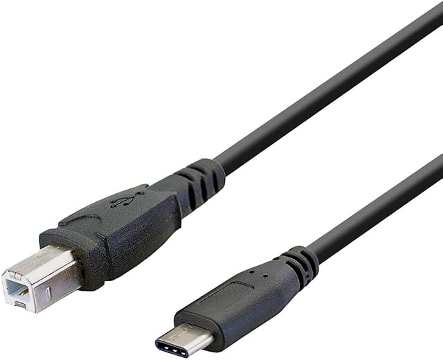 iYueMps USB B to USB C Printer Cable,1m/3ft USB Type C to USB 2.0 Type B Printer Scanner Cable Compatible HP Epson Canon Samsung Lexmark Dell Xerox etc (1m)