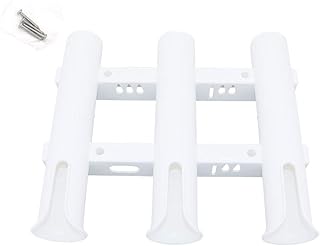 NUZAMAS Plastic PVC 3-Rod Rack Vertical Holder Organiser - Boat Kayak Home Garage Fishing Rod Storage Holders Racks White