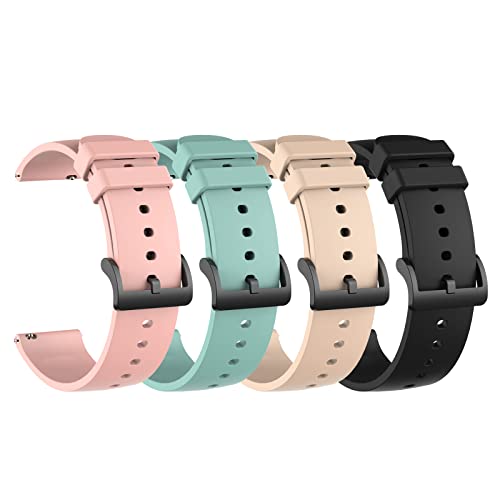 Bands Compatible with Letsfit EW1/ Letsfit IW1 SmartWatch Bands, Soft Silicone Color Replacement Bracelet Sport Wrist Strap Band for Men/Women (4 Colors B)