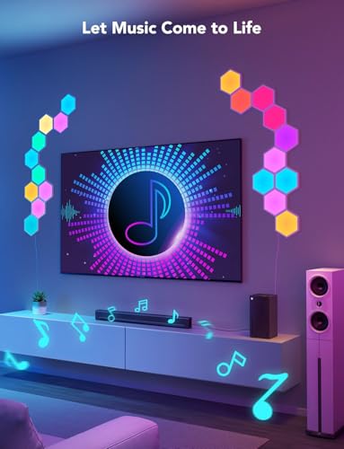 Paneles de luz modulares Glide Hexa: pack de expansión de 2 paneles LED de pared 5