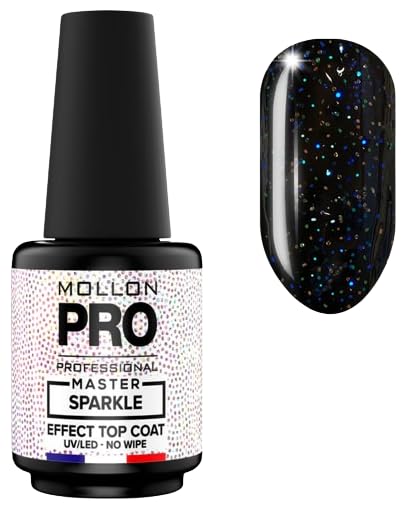 Top coat Master sparkle Mollon Pro protège le vernis et illumine les ongles