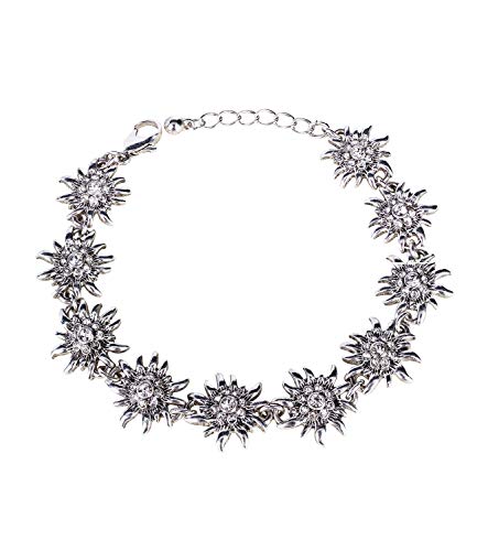 Preisvergleich Produktbild SIX Armschmuck mit funkelnden Edelweiß-Blüten, Oktoberfest, Wiesn, WASN, Kostüm, Karneval, Verkleidung, Fasching (782-774)