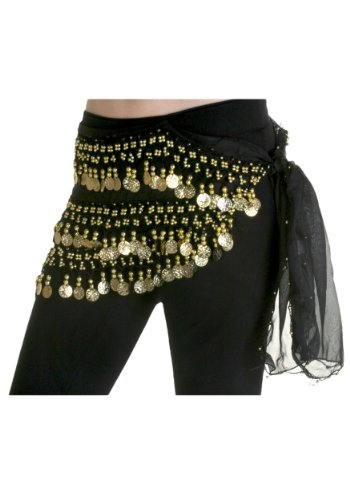Black Belly Dancing Hip Scarf