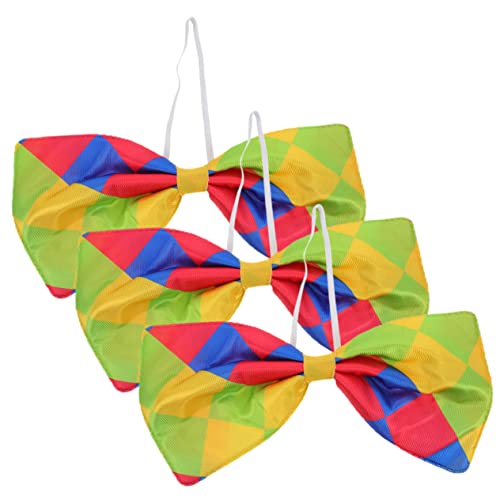Ipetboom Halloween Clown Bow Ties 3 Pack Jumbo Bowknot Ties for Costume Stage Party Masquerade Craftsmanship