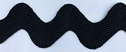 Image of 1-1 /2 inch Giant Jumbo RIC Rac (Black, 5 Yards)