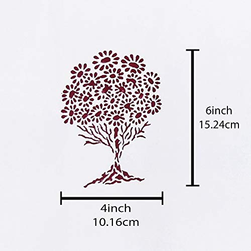 Image of LINENWALAS Botanical Opaque Cotton Curtains Set of 2, Canvas Long Door Curtains for Home Decor, Hangs Elegantly with Back Loops (4.5ft x 9 ft, Maroon Tree)|Maroon Tree