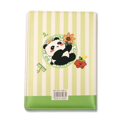Image of COI Cute Journal with Revolving Panda Cover - A6 Leather Diary Notebook for Girls, Teens & Students.