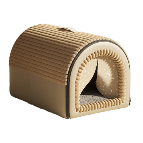 猫 べッド 犬 ベッド 猫ハウス ペットハウス 冬 2way 暖かい 猫用ベッド ふわふわ ペットクッション ペットソファ 柔らか 水洗え 滑り止め 小型犬 中型犬 ペット小屋 室内用 クッション付き ブラウン 2XL:75*50*50cm