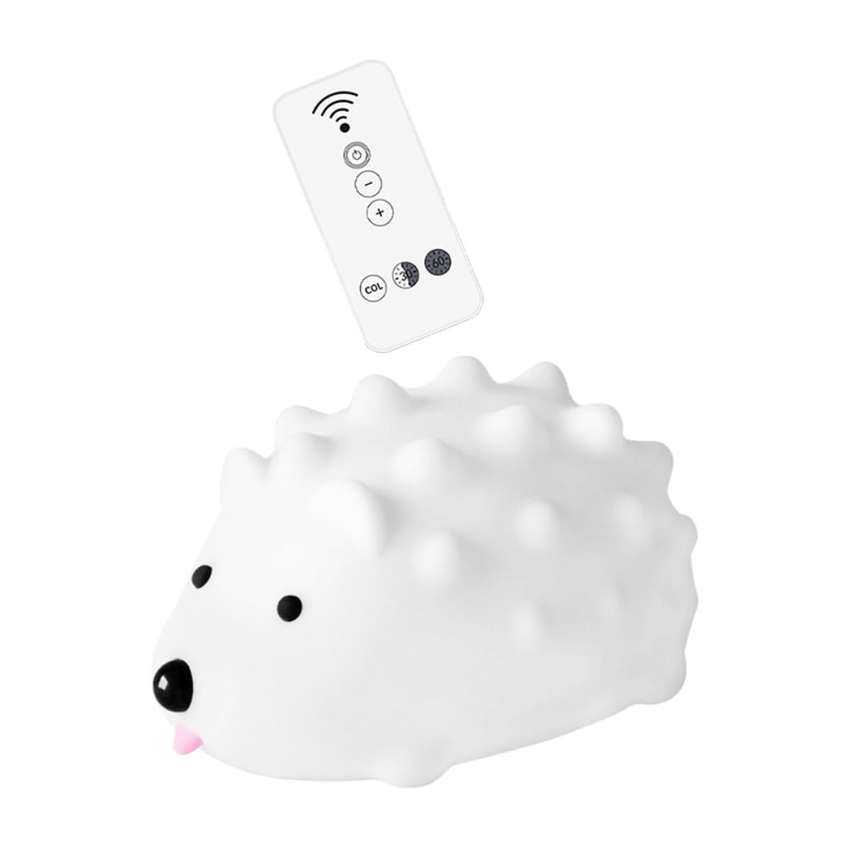 Cabilock Lámpara de Noche Erizo de Silicona USB Recargable Luz LED Multicolor Sensor Táctil y 2W para Dormitorio Infantil Luz Decorativa Lactancia Portátil