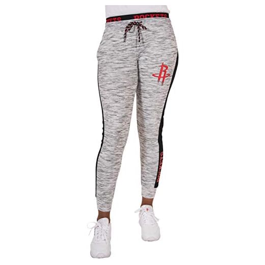 Ultra Game NBA Houston Rockets Womens Active Basic Fleece Jogger Sweatpants, Space Dye Gray, Large
