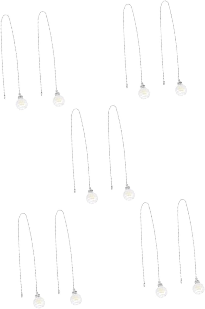 DOITOOL 10pcs Crystal Ceiling Fan Pull Chain Extension Decorative Light Pull Chain for Ceiling Fixture