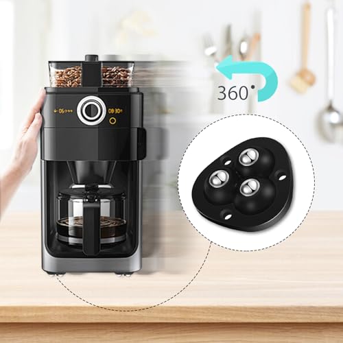 Image of Self Adhesive Appliance Sliders 8 Pack Kitchen & Furniture Rollers | Move Small Appliances Easily 360 Glide No Tools Peel Stick 12lbs Per Wheel