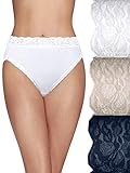 Vanity Fair Women's Flattering Lace Panties: Lightweight & Silky with Superior Stretch, 3 Pack-White/Beige/Navy, 9