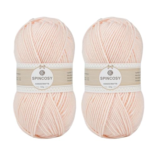 Image of 2 Pcs Crochet Yarn, Feels Soft 280 Yards Assorted Colors 4ply Acrylic Yarn,Yarn for Crochet & Hand Knitting (Skin Color)