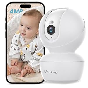 Vimtag Indoor Baby Camera, 2.5K/4MP HD 360° Pan/Tilt WiFi Camera for Dog/Pet/Baby/Home Security, AI Human/Sound/Motion Detection, Night Vision, 2-Way Talk, Cloud/SD Card Storage, Support Alexa