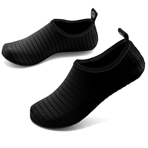 Anluke Water Shoes Barefoot Aqua Yoga Socks Quick-Dry Beach Swim Surf Shoes For Women Men Black/Solid 34/35 #TOP2