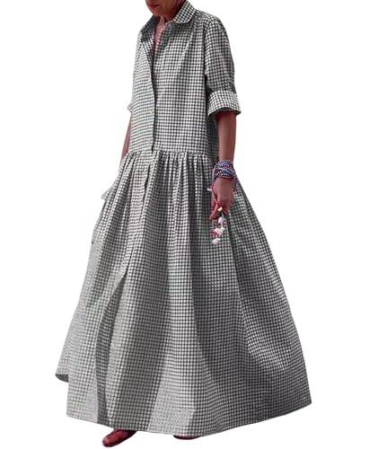 シェリエ　flocky check long shirt dress Soft Brushed Checked Long-Sleeve Shirt Dress | UNIQLO US