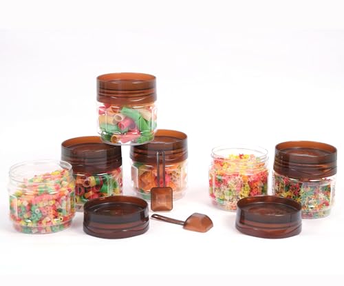 Image of 100ml Airtight BPA-Free Plastic Container for Spices & Masalas - Leak-Proof Small Kitchen Storage Jar - Stackable, Transparent, Odor-Free, Food Grade Spice Box for Pantry Organization Set of 6
