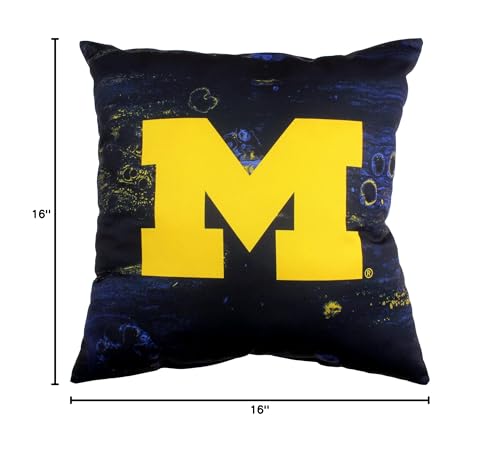 Image of College Covers Michigan Wolverines 2 Sided Color Swept Decorative Pillow, 16 inch, Made in The USA