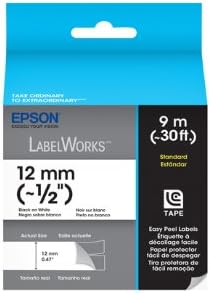 Epson LabelWorks Standard Tape Cartridge (Black on White) (~1/2 Inch, ~30 Feet) (LC-4WBN9)