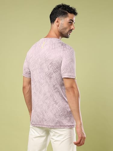 Image of TECHNOSPORT Men Polyester Regular Fit Half Sleeve Jacquard T-Shirt with Double Cool, Quick Dry & Anti Microbial for Sports, Running & Casual Use