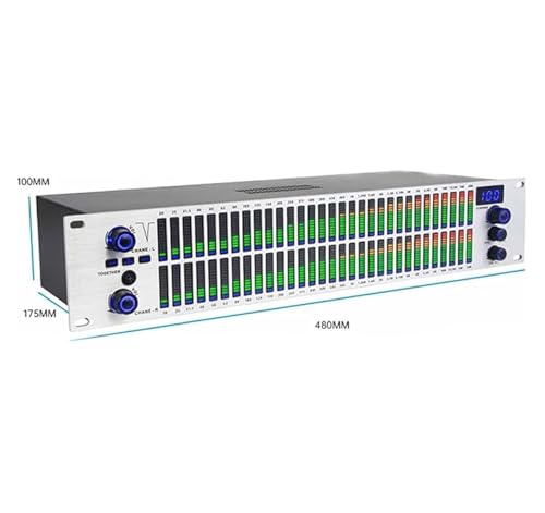 Égaliseur audio numérique avec réduction du bruit, égaliseur graphique stéréo 31 bandes, 10 effets prédéfinis pour une utilisation à la maison, sur scène et en studio