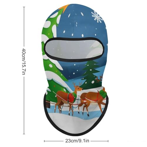 Balaclava para Hombre y Mujer Máscara de Esquí con Diseño de Reno de Santa Claus Cubierta de Cara Completa para Ciclismo miniatura 2