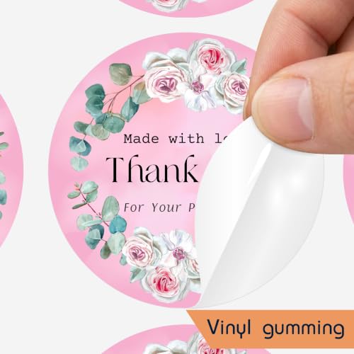 Image of Trifirt Self Adhesive Thank You Stickers for Packaging | Waterproof Vinyl Labels for Small Business, Gift Wrapping, Envelopes, Boxes & Mailers | Strong Adhesive, Easy Peel & Stick (Pattern 5)