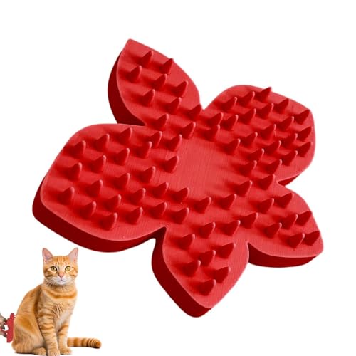 Hunde-Badebürste – Blütenblatt-Design, ergonomischer Griff, sanfte Massagefunktion, kompakte Reise, beruhigendes Pflegewerkzeug für Welpen, Kätzchen, Katzen, Va