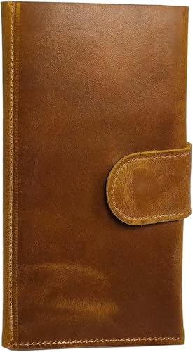 TEXAS OUTFIT Long Wallet for Men Women Real Leather Bifold Executive Checkbook Wallet for Men Chocolate Brown4