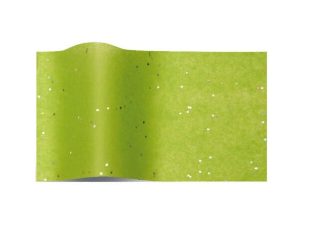Sparkly Glitter Tissue Wrapping Paper Lime Green Gemstone. 5 Sheets